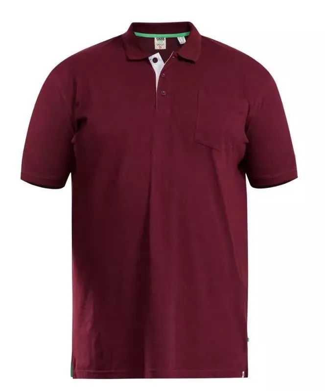 D555 Men's Grant Fully Combed Pique Polo Shirt in 8 Colour Options 2XL to 10XL