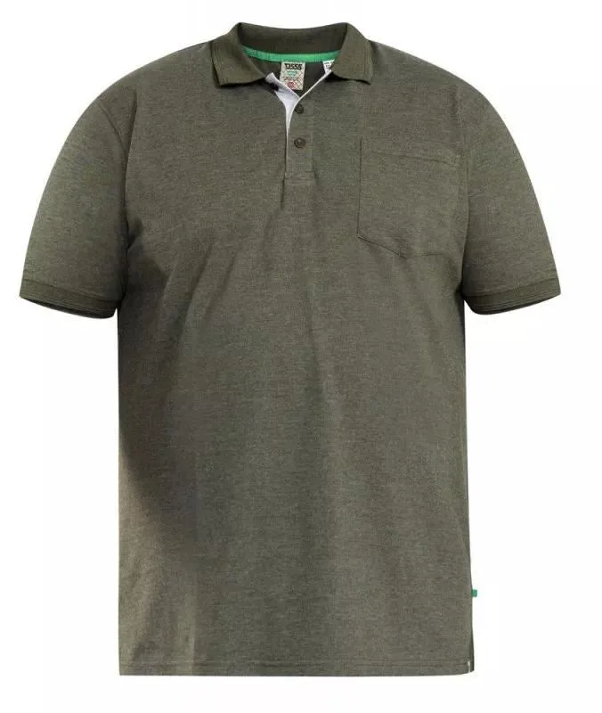 D555 Men's Grant Fully Combed Pique Polo Shirt in 8 Colour Options 2XL to 10XL