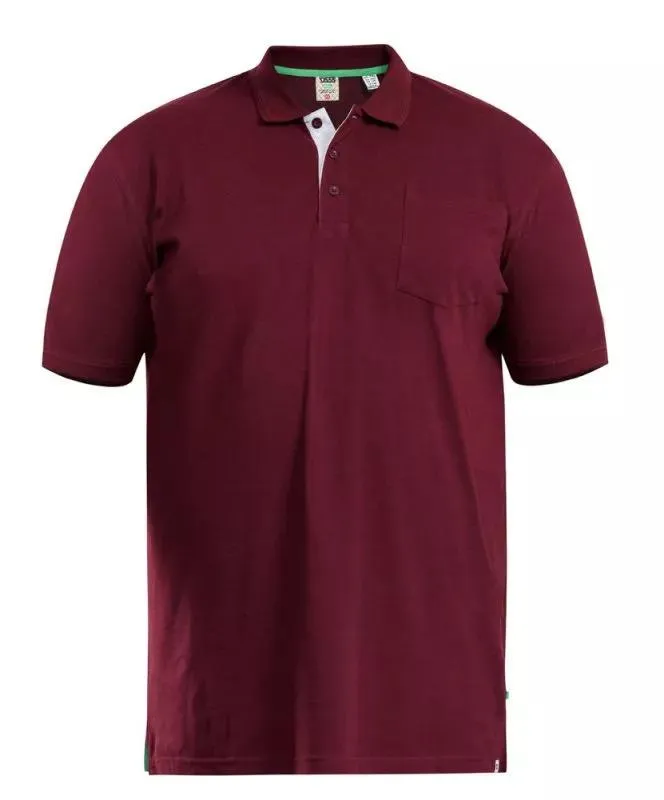 D555 Men's Grant Fully Combed Pique Polo Shirt in 8 Colour Options 2XL to 10XL