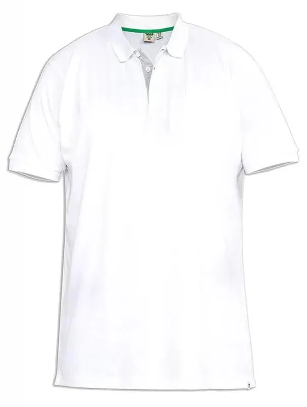 D555 Men's Grant Fully Combed Pique Polo Shirt in 8 Colour Options 2XL to 10XL