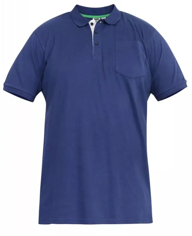 D555 Men's Grant Fully Combed Pique Polo Shirt in 8 Colour Options 2XL to 10XL