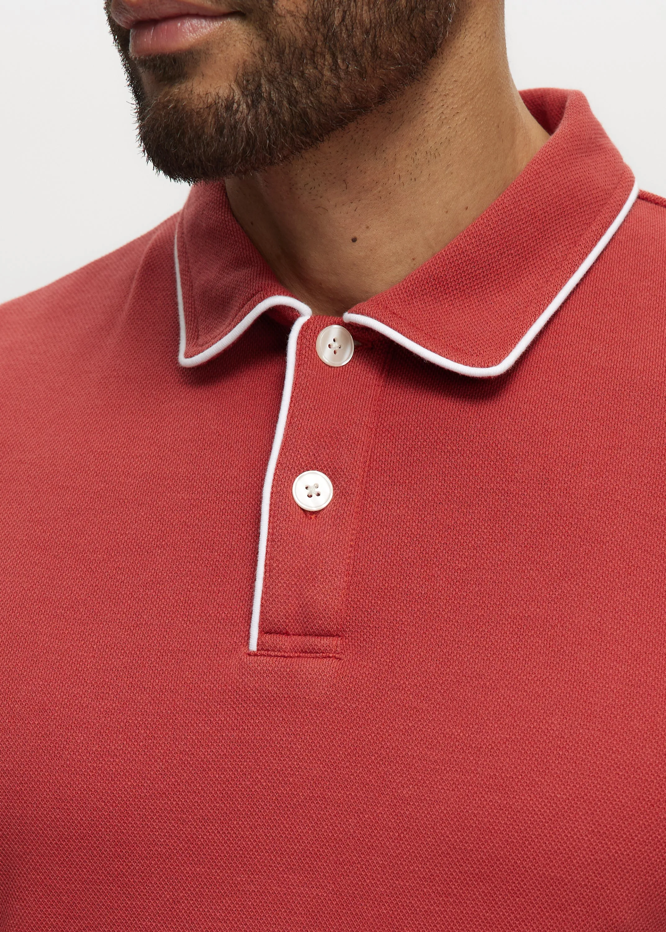 Damian Tipped Pique Polo