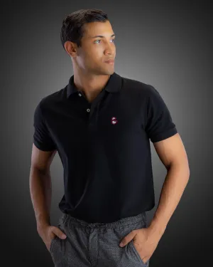 Deep Black Pique Polo