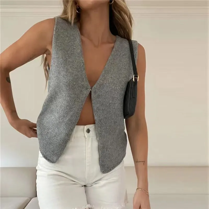 Deep V sexy tank top-D763 | Inspanda
