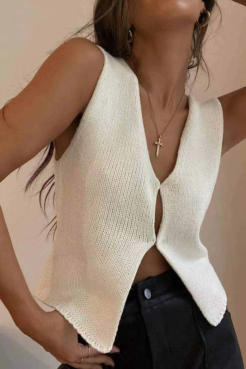 Deep V sexy tank top-D763 | Inspanda