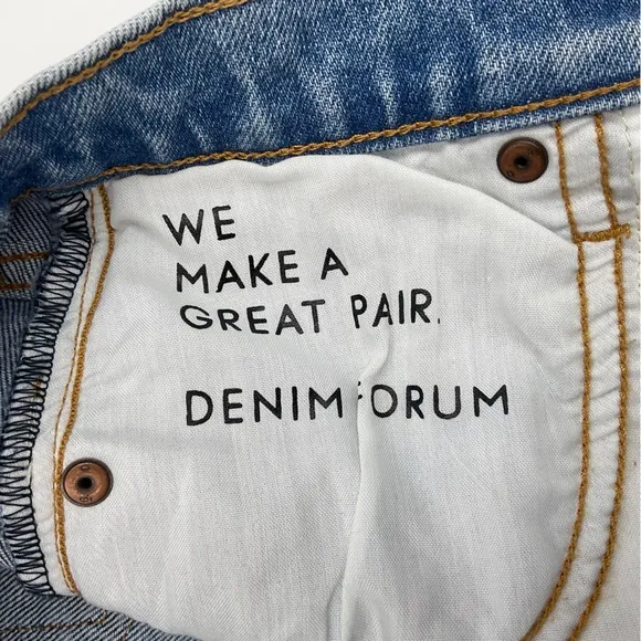 Denim Forum Aritzia The Arlo High Rise Straight 28L Jeans Size 26 Medium Wash