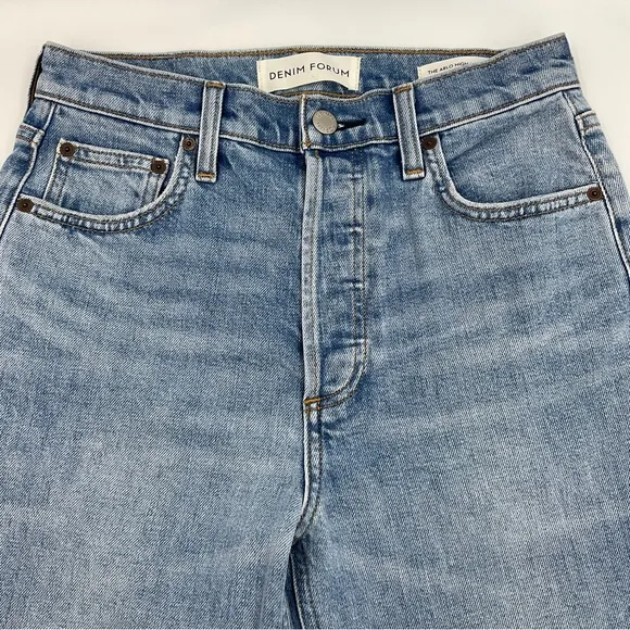 Denim Forum Aritzia The Arlo High Rise Straight 28L Jeans Size 26 Medium Wash