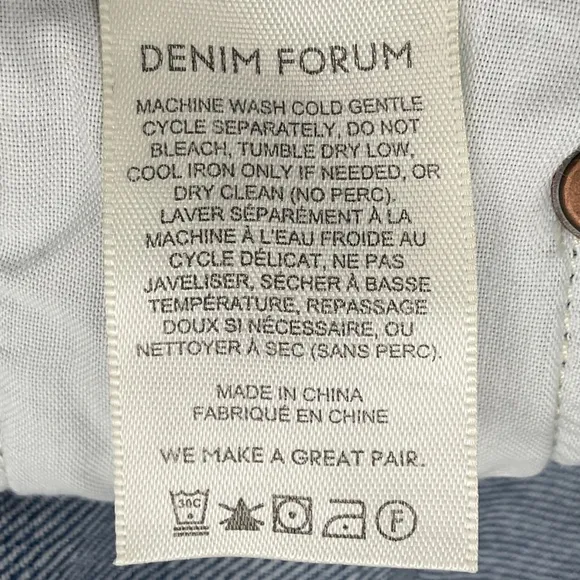 Denim Forum Aritzia The Arlo High Rise Straight 28L Jeans Size 26 Medium Wash