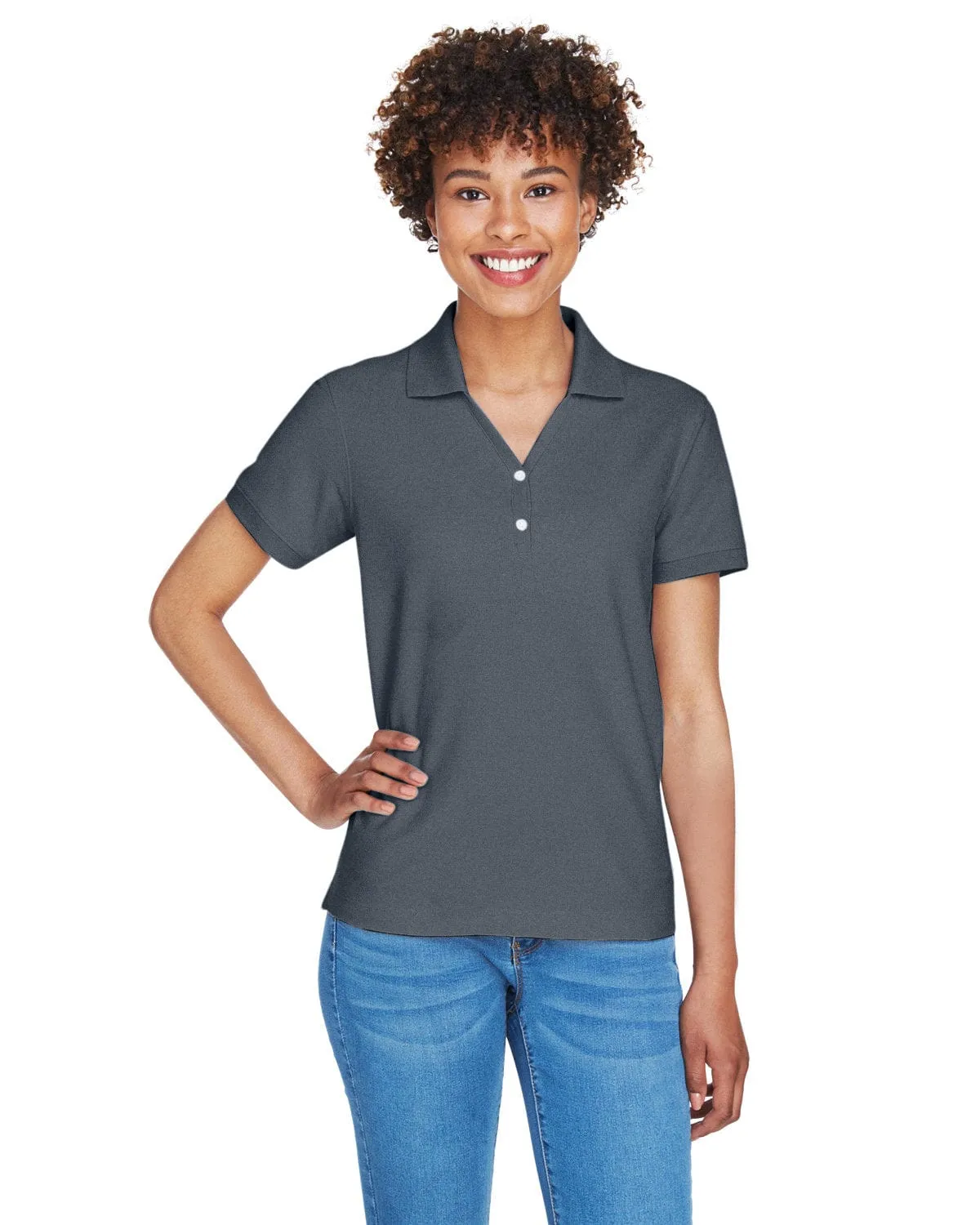 Devon & Jones Ladies Fine Pima Pique Polo | Graphite