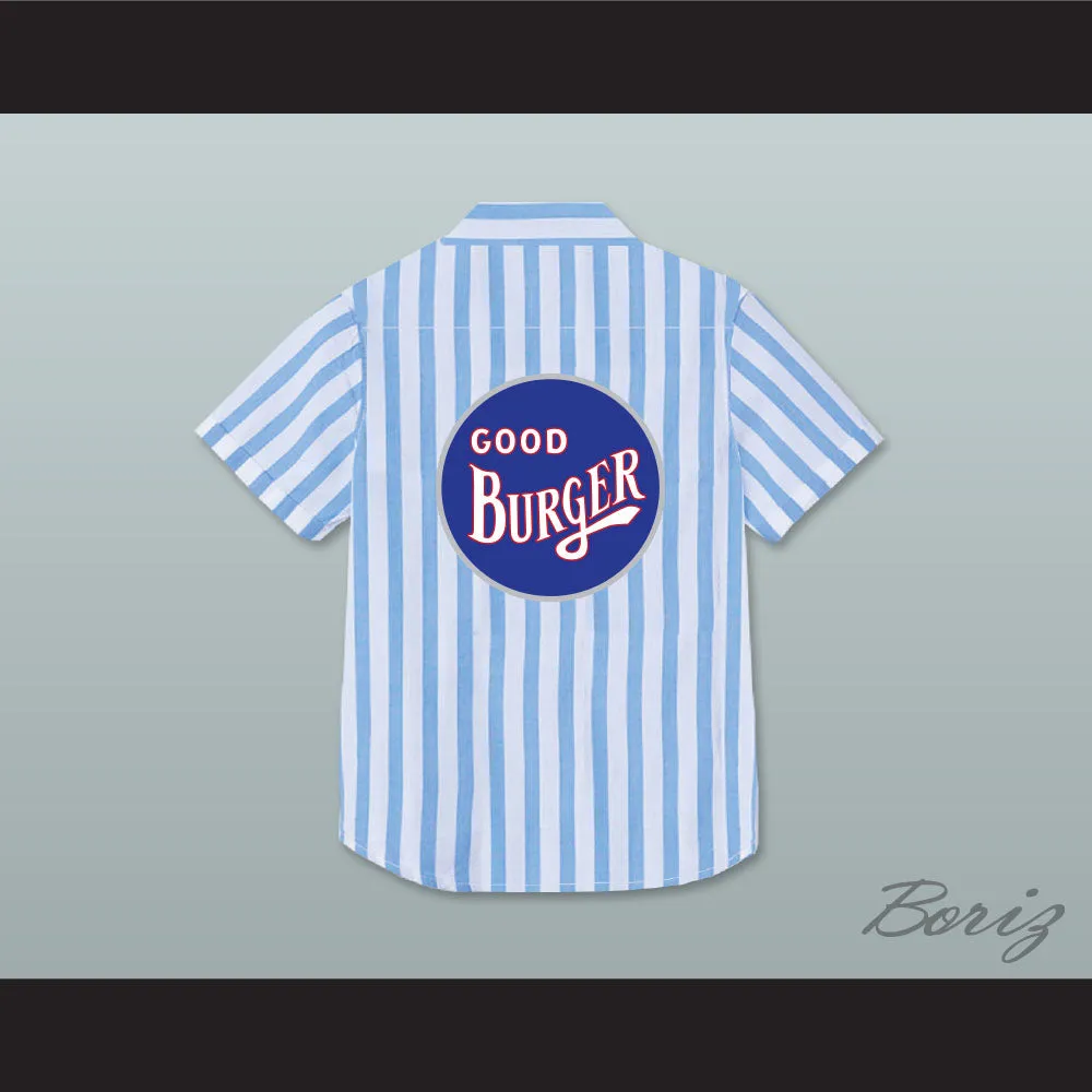 Dexter Good Burger Light Blue/ White Striped Polo Shirt 3