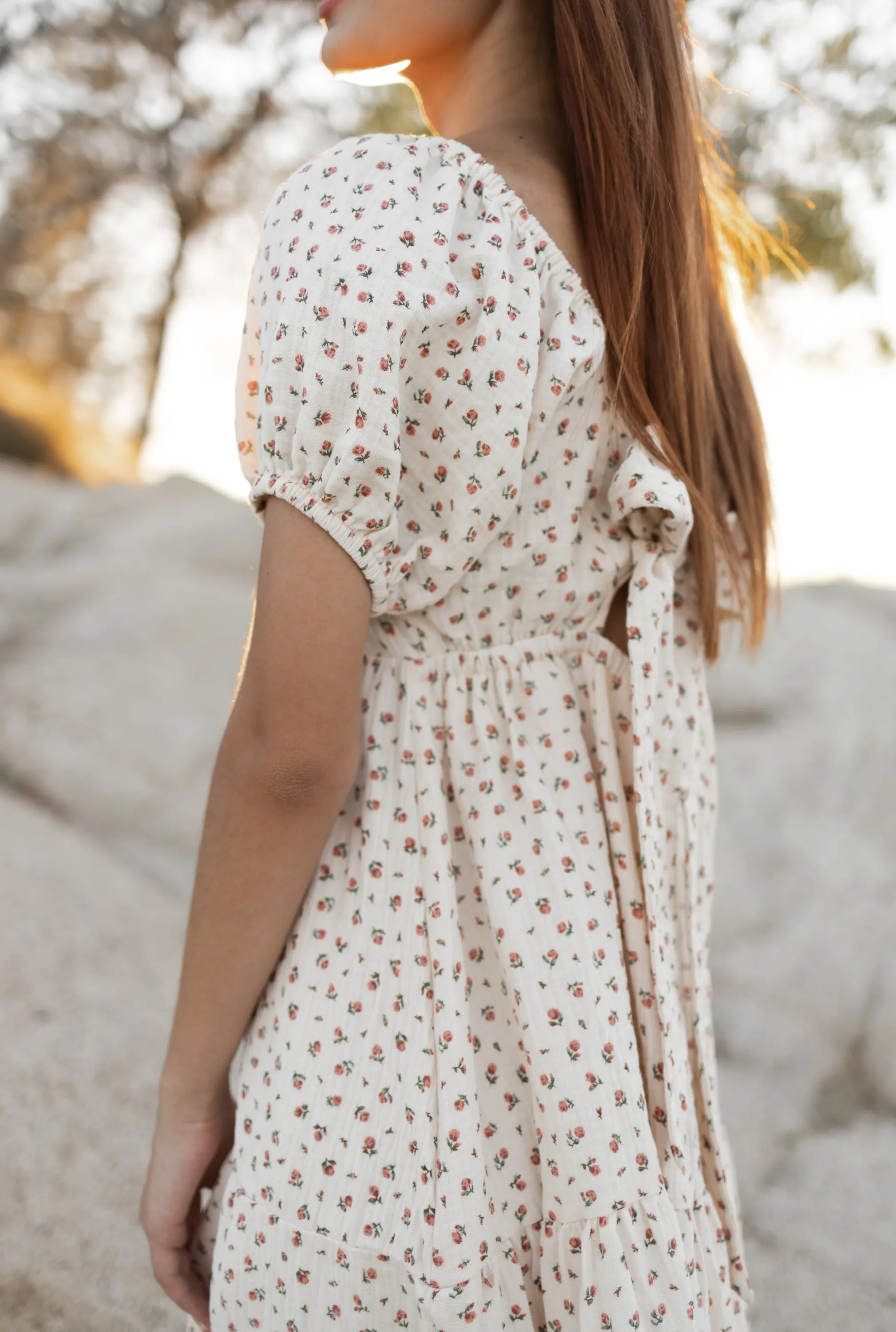 Ditsy gauze dress