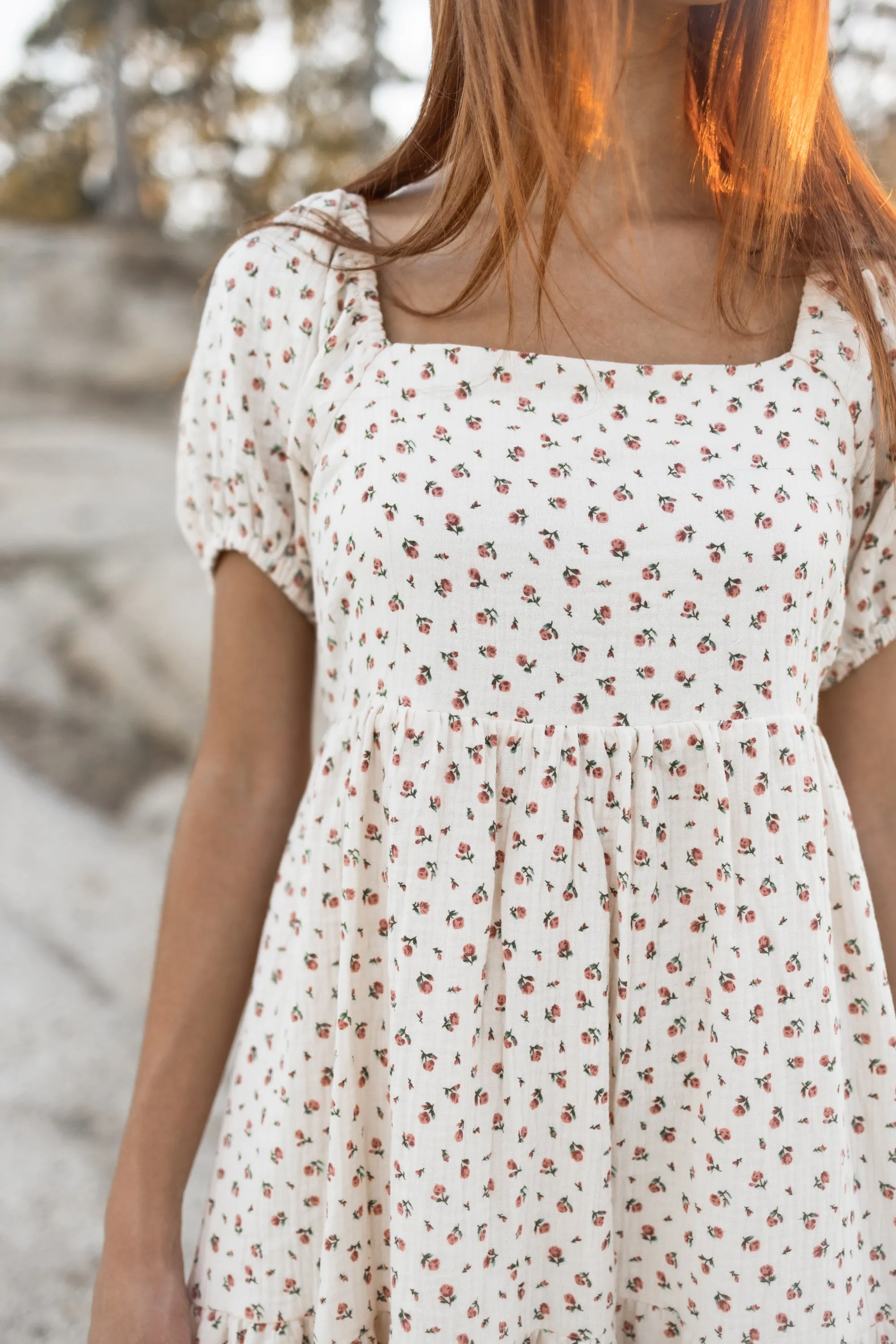 Ditsy gauze dress
