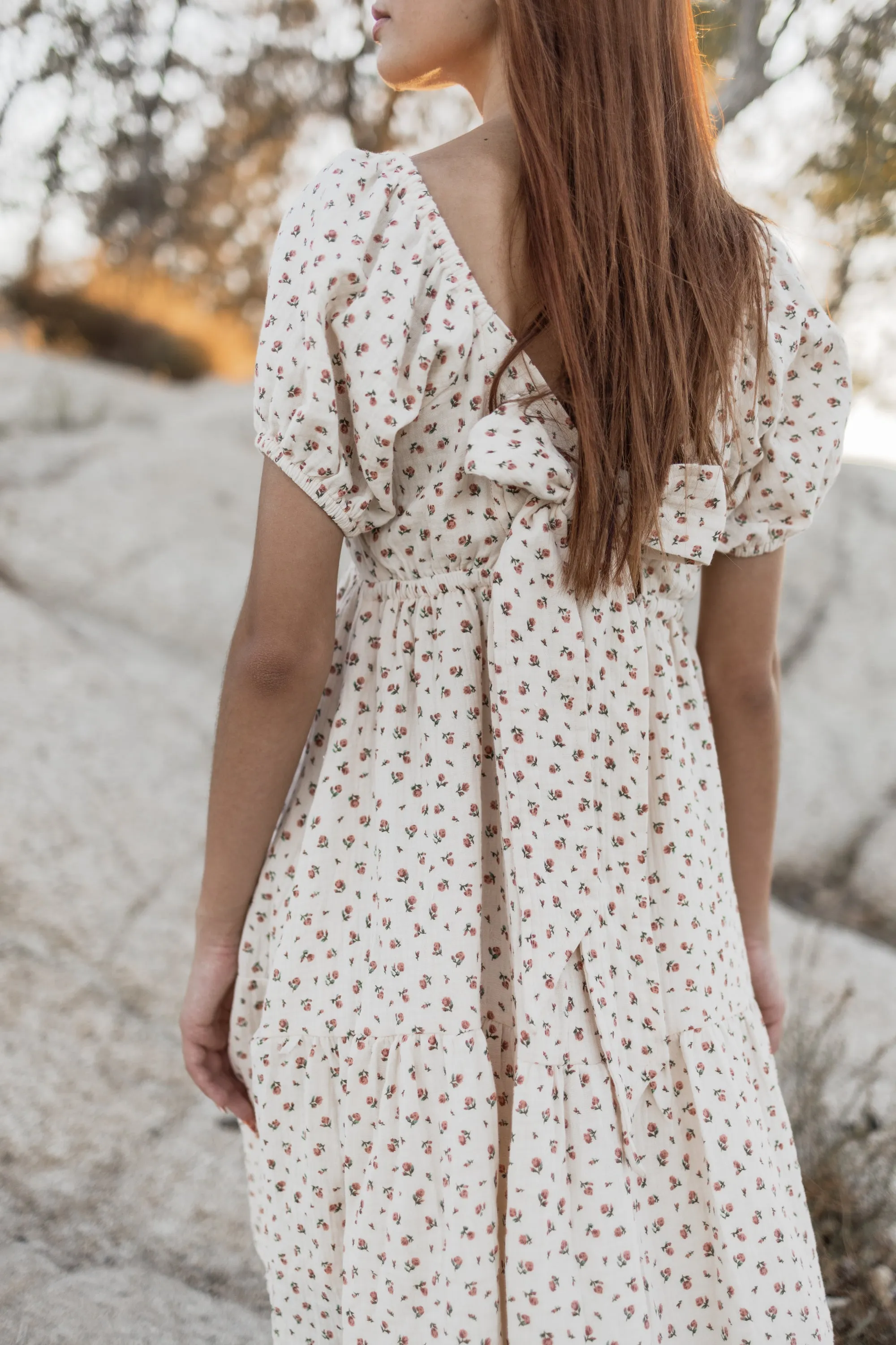 Ditsy gauze dress