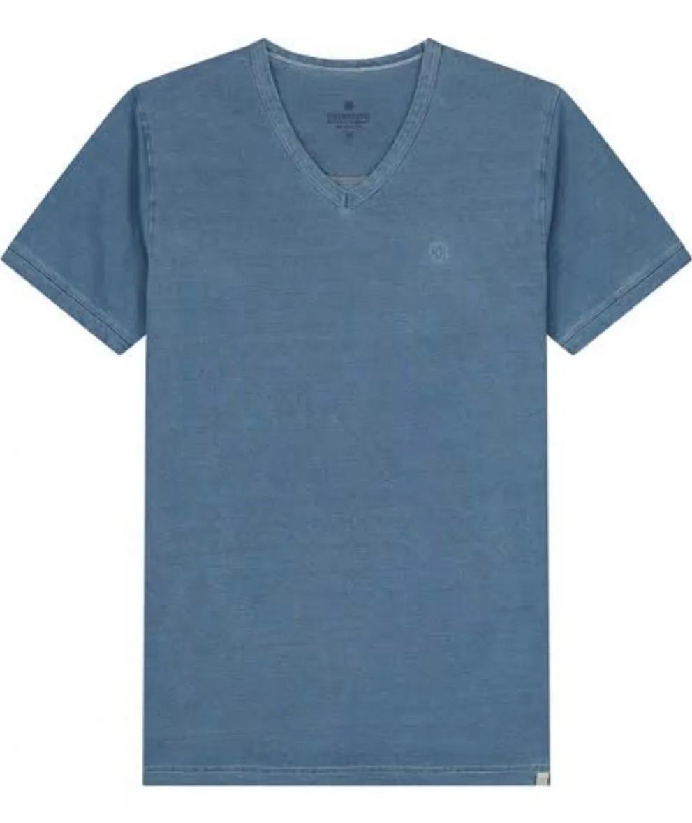 DSZ INDIGO KNITTED V-NECK T-SHIRT