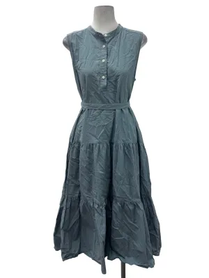 Dusty Blue Tiered Sleeveless Dress