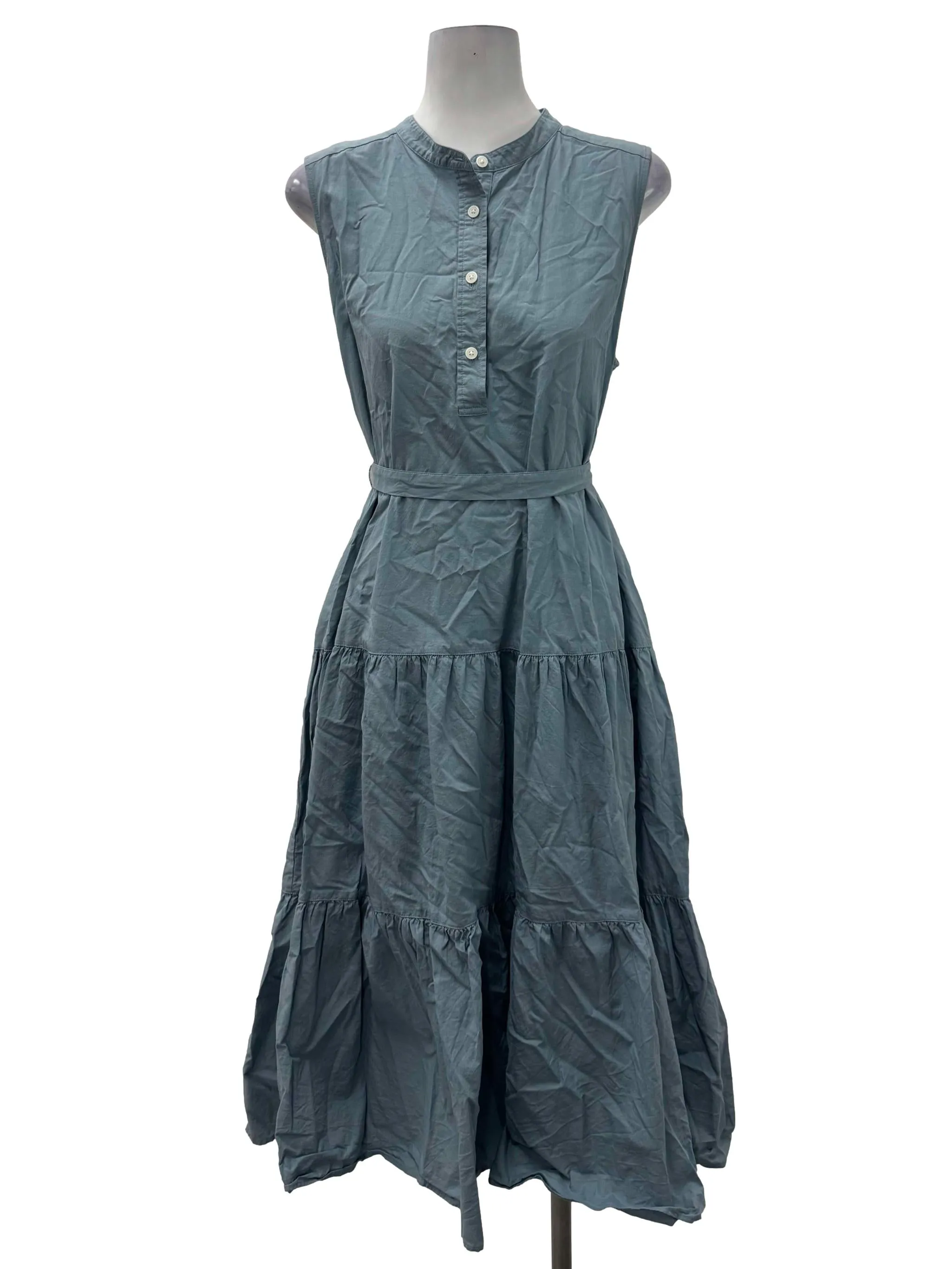 Dusty Blue Tiered Sleeveless Dress