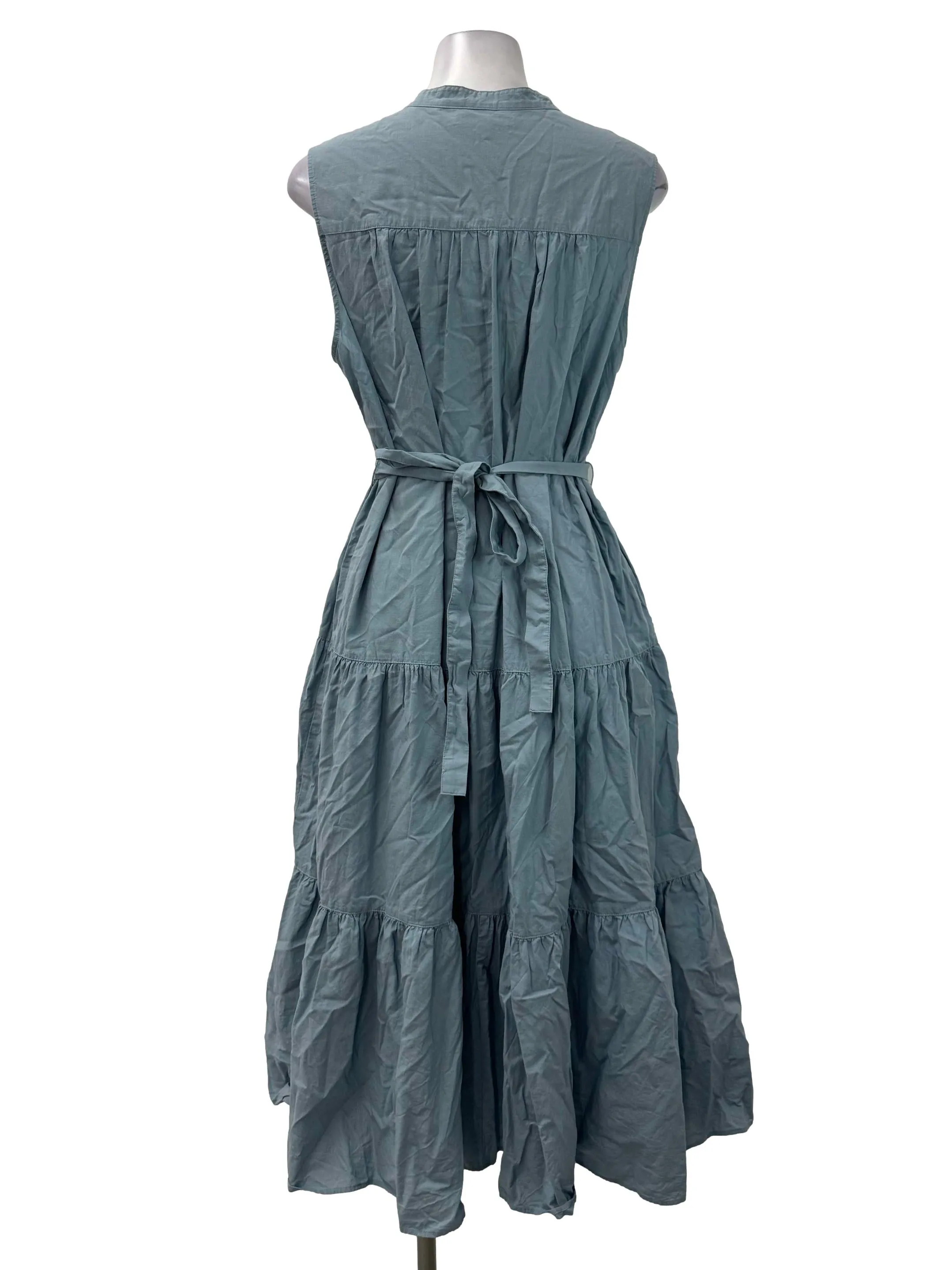 Dusty Blue Tiered Sleeveless Dress