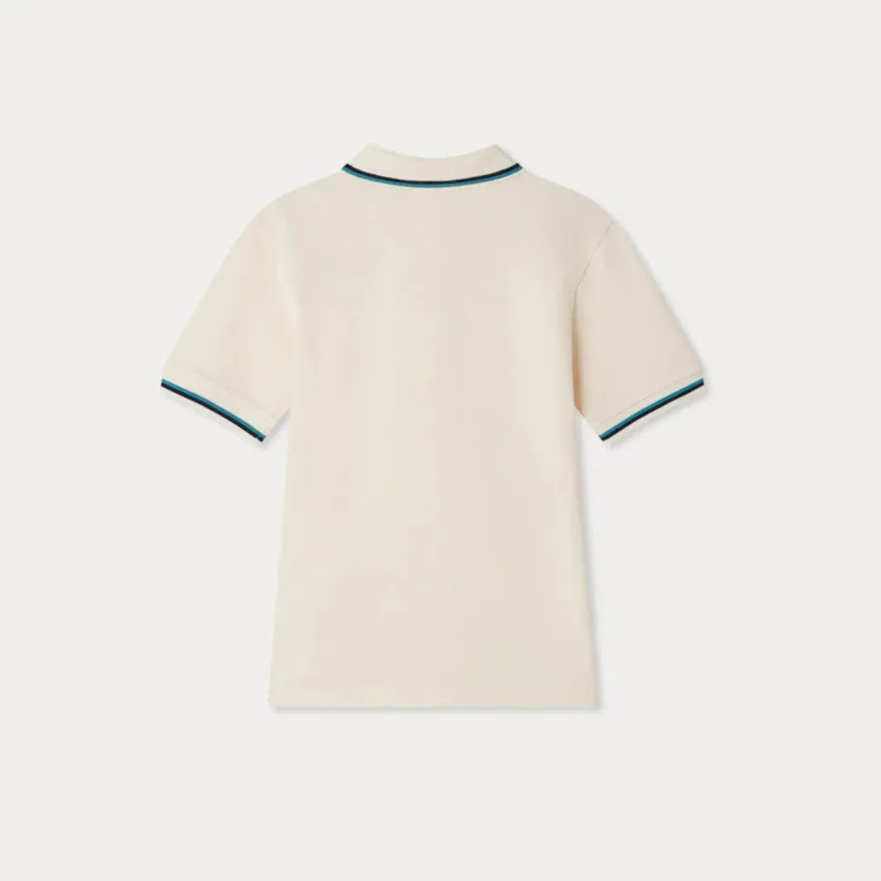 Edric polo with striped collar