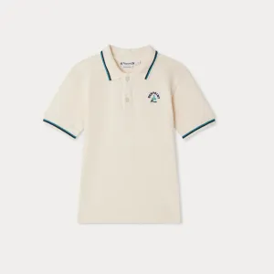 Edric polo with striped collar