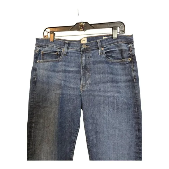 Edwin Elin Crop Womens Jeans Indigo Mid Stone Wash Straight 5 Pockets Size 31