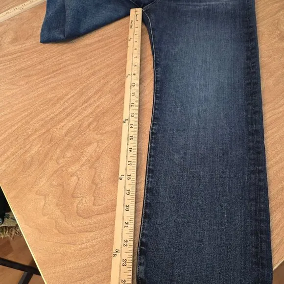 Edwin Elin Crop Womens Jeans Indigo Mid Stone Wash Straight 5 Pockets Size 31