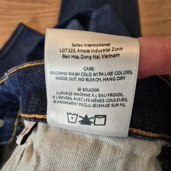 Edwin Elin Crop Womens Jeans Indigo Mid Stone Wash Straight 5 Pockets Size 31