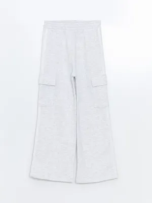 Elastic Waist Girls Thick Cargo Sweatpants