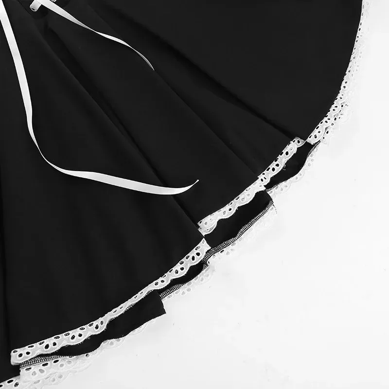 Elegant Fairy Princess Dress Square Neck Long Sleeved Bandage Dress