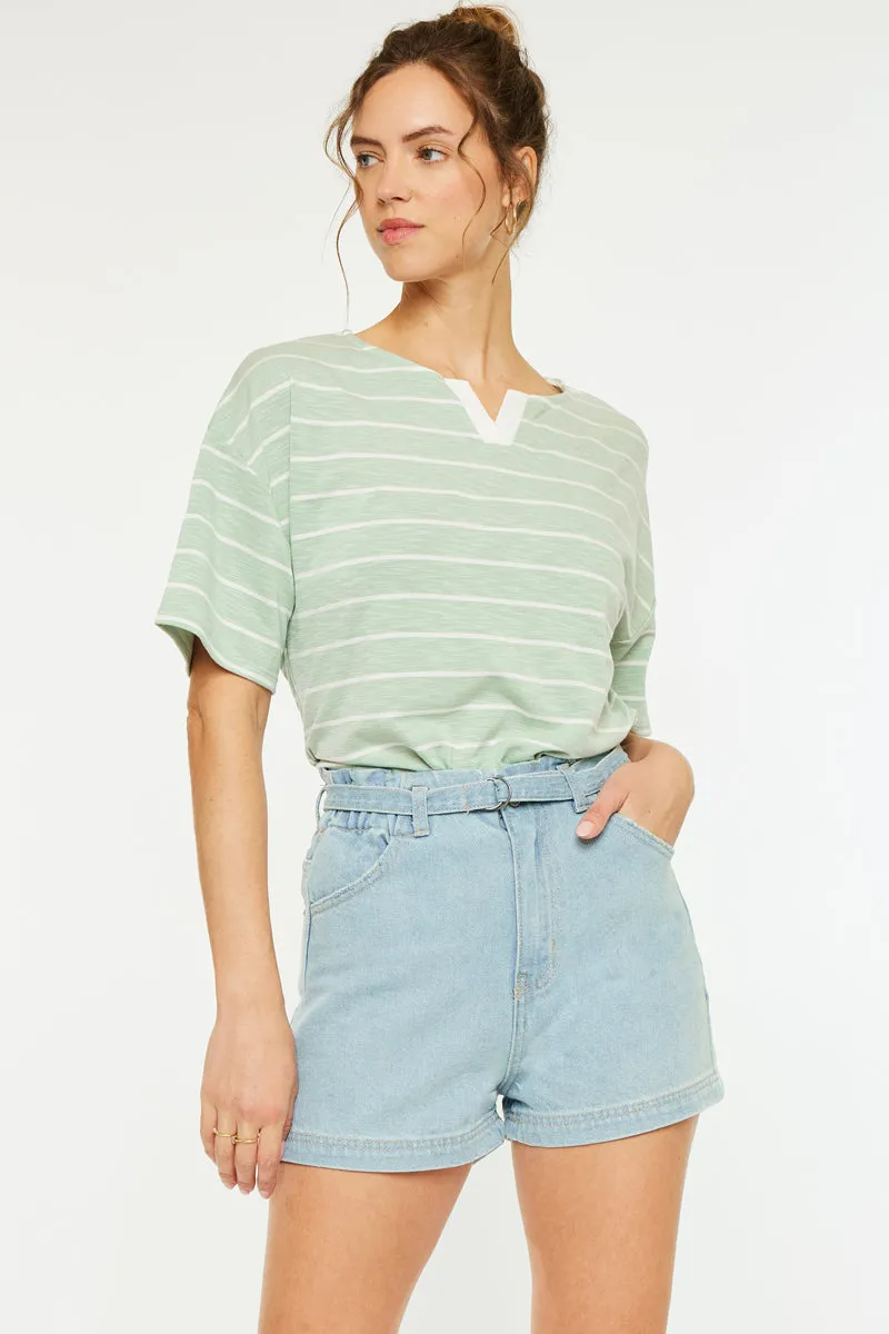 Eliana Ultra High Rise Belted Paperbag Shorts