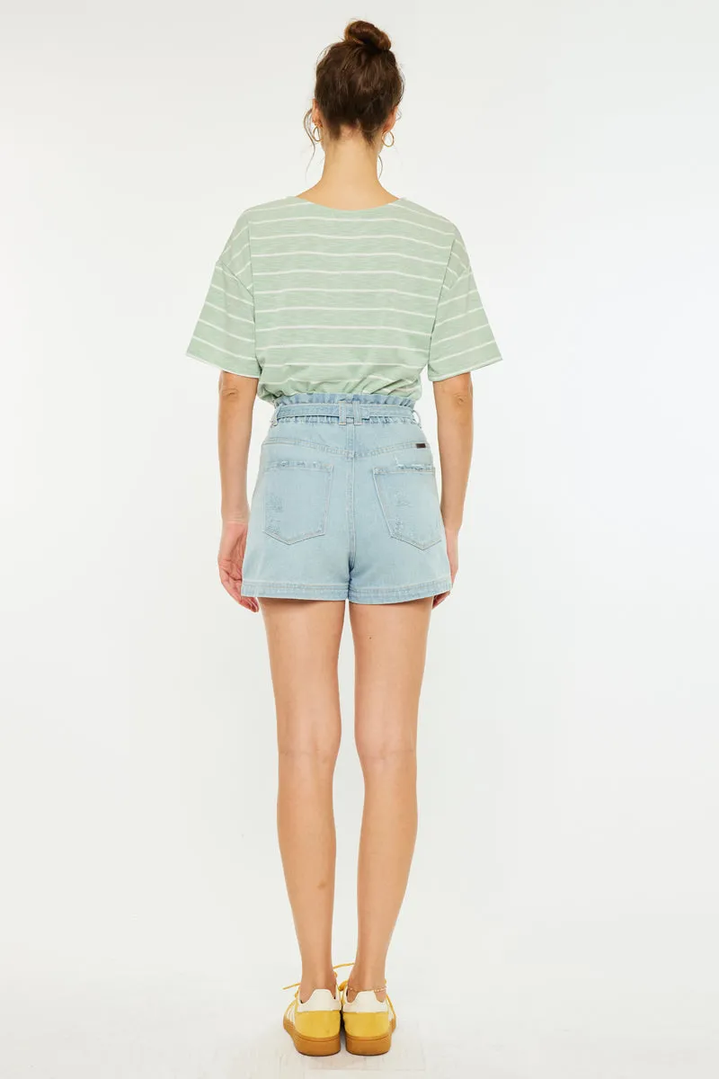 Eliana Ultra High Rise Belted Paperbag Shorts