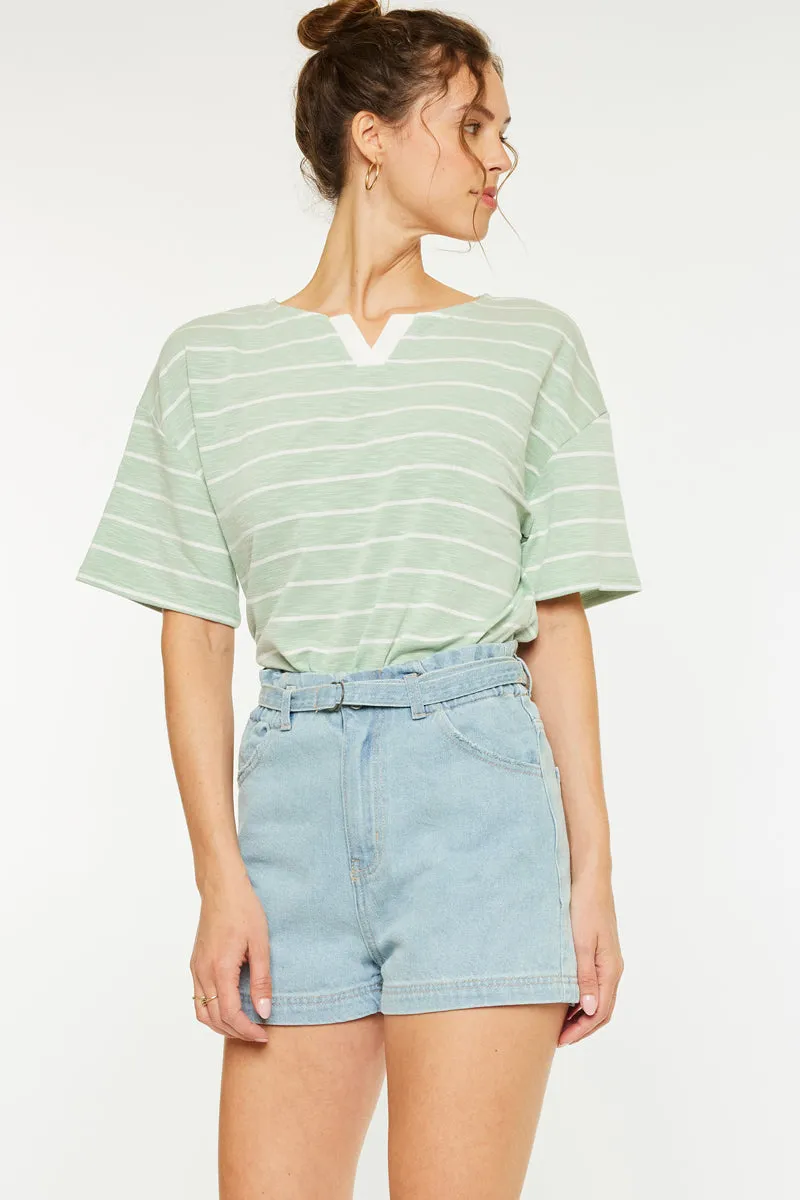 Eliana Ultra High Rise Belted Paperbag Shorts