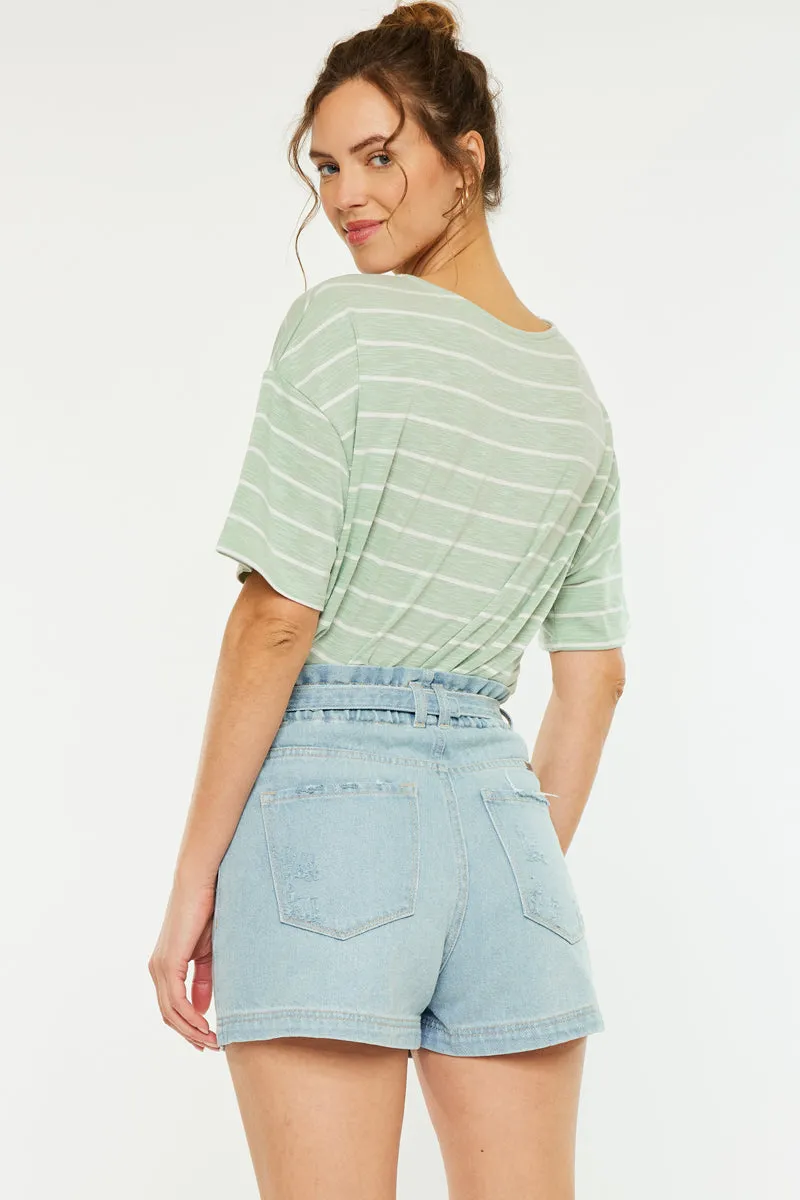 Eliana Ultra High Rise Belted Paperbag Shorts