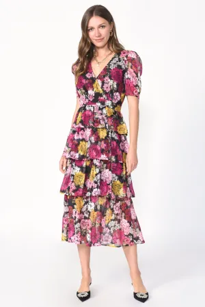 Eliza Tiered Puff Sleeve Midi Dress - FINAL SALE