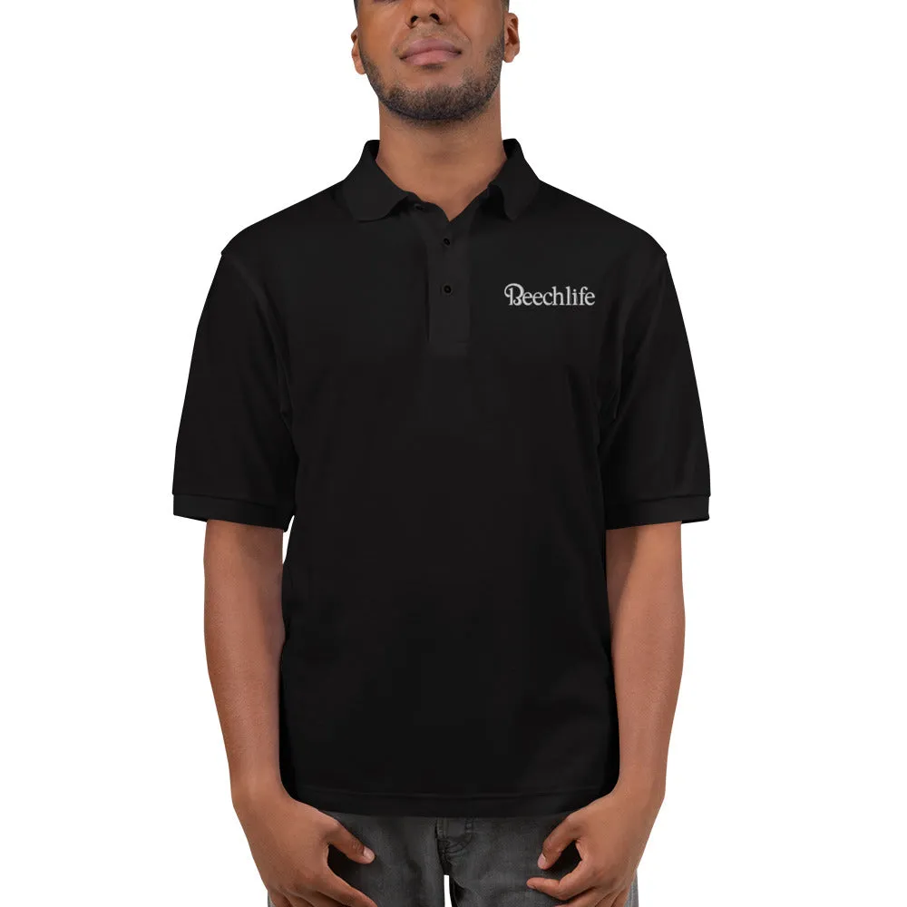 Embroidered Black Beechlife Men's Premium Polo