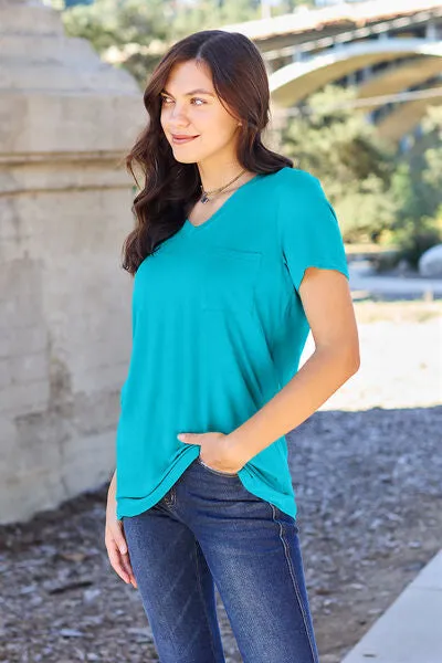 Emma Basic Bae Full Size V-Neck Short Sleeve T-Shirt