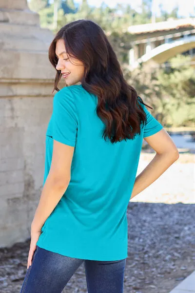 Emma Basic Bae Full Size V-Neck Short Sleeve T-Shirt
