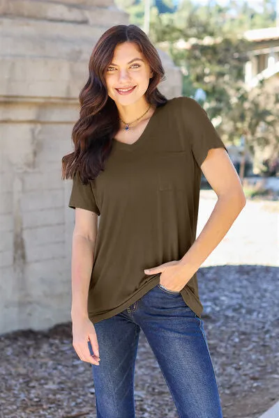 Emma Basic Bae Full Size V-Neck Short Sleeve T-Shirt