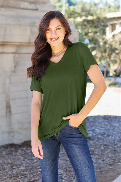 Emma Basic Bae Full Size V-Neck Short Sleeve T-Shirt