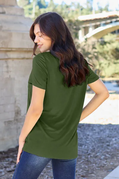 Emma Basic Bae Full Size V-Neck Short Sleeve T-Shirt