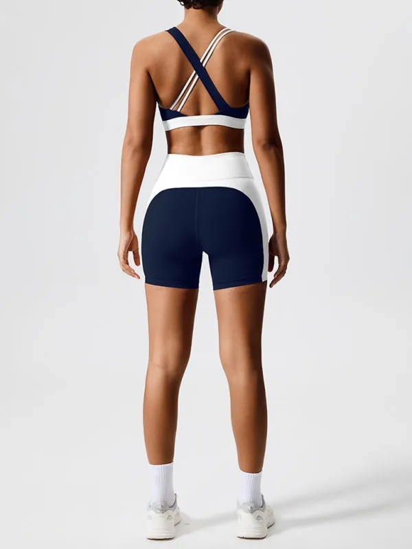 Environmentally friendly fabric new backless yoga vest   yoga pants outdoor sports suit