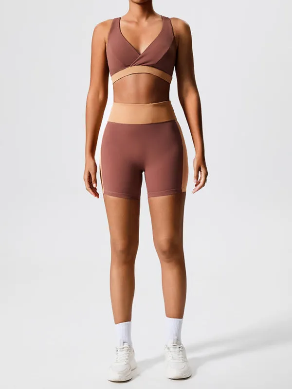 Environmentally friendly fabric new backless yoga vest   yoga pants outdoor sports suit