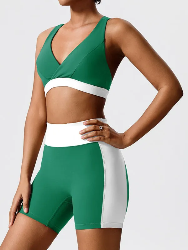 Environmentally friendly fabric new backless yoga vest   yoga pants outdoor sports suit