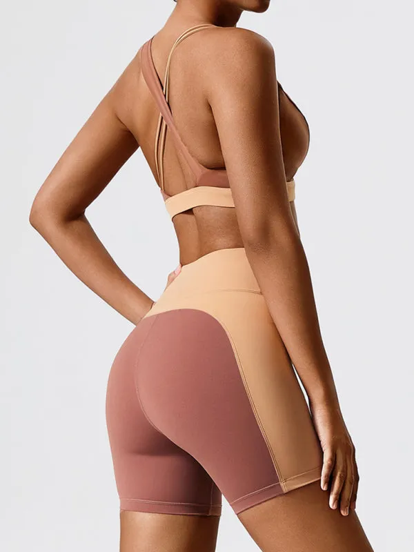 Environmentally friendly fabric new backless yoga vest   yoga pants outdoor sports suit