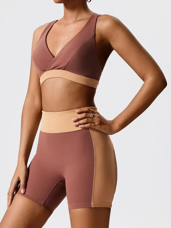 Environmentally friendly fabric new backless yoga vest   yoga pants outdoor sports suit