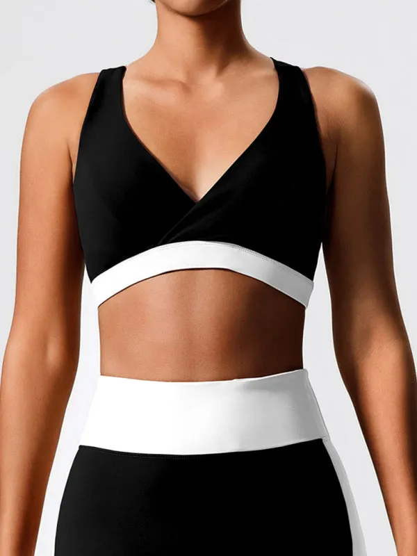 Environmentally friendly fabric new backless yoga vest   yoga pants outdoor sports suit