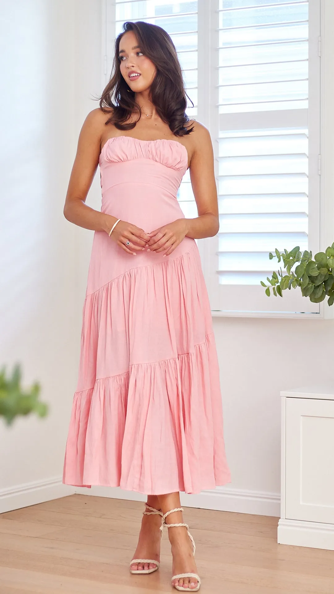 Evander Strapless Dress -Pink