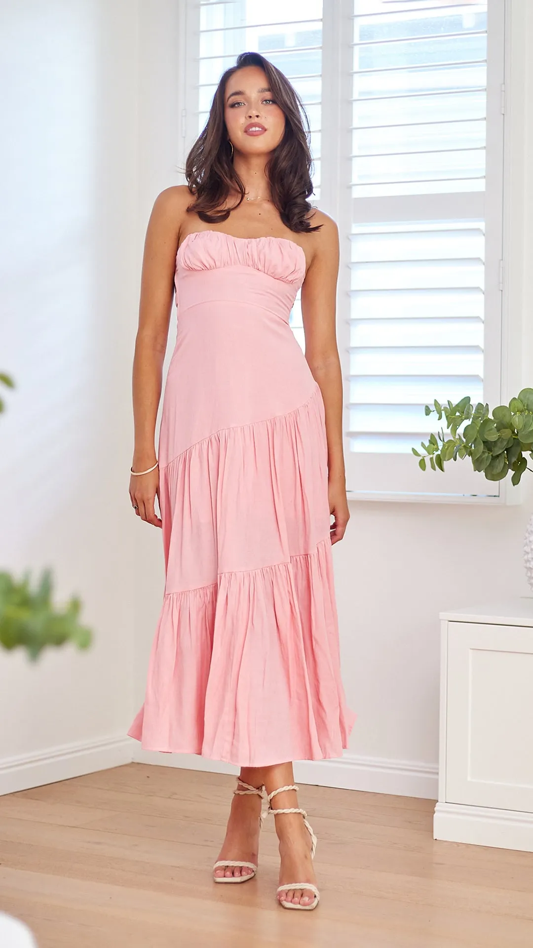 Evander Strapless Dress -Pink