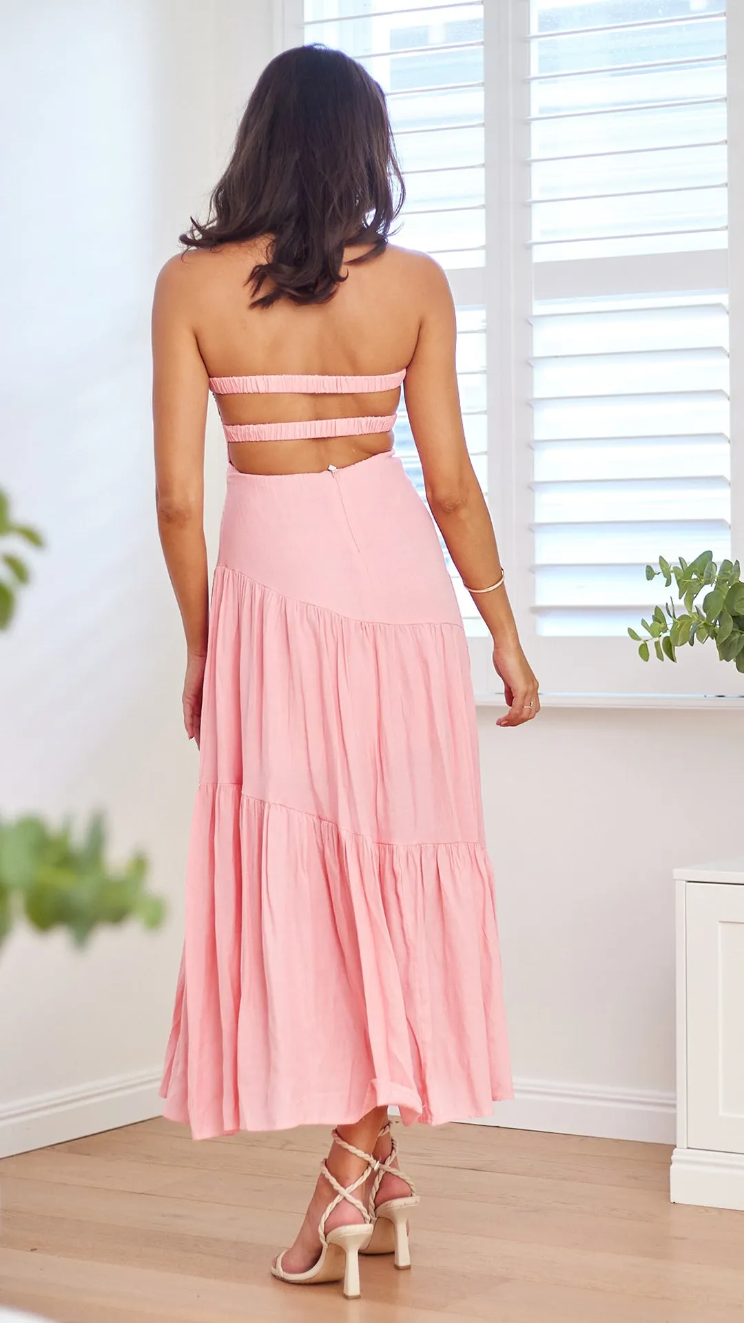 Evander Strapless Dress -Pink