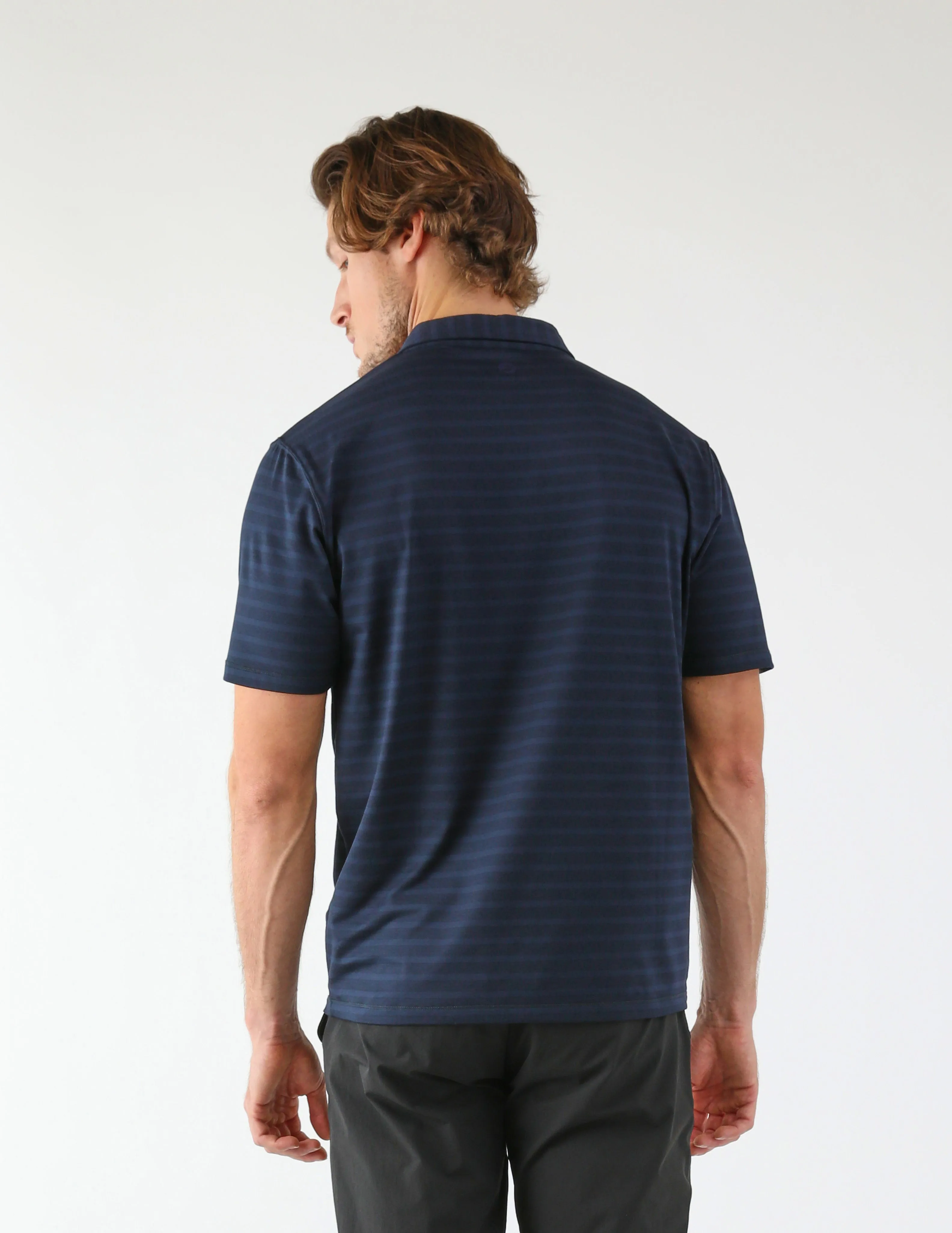 Fairway Polo: Navy Stripe