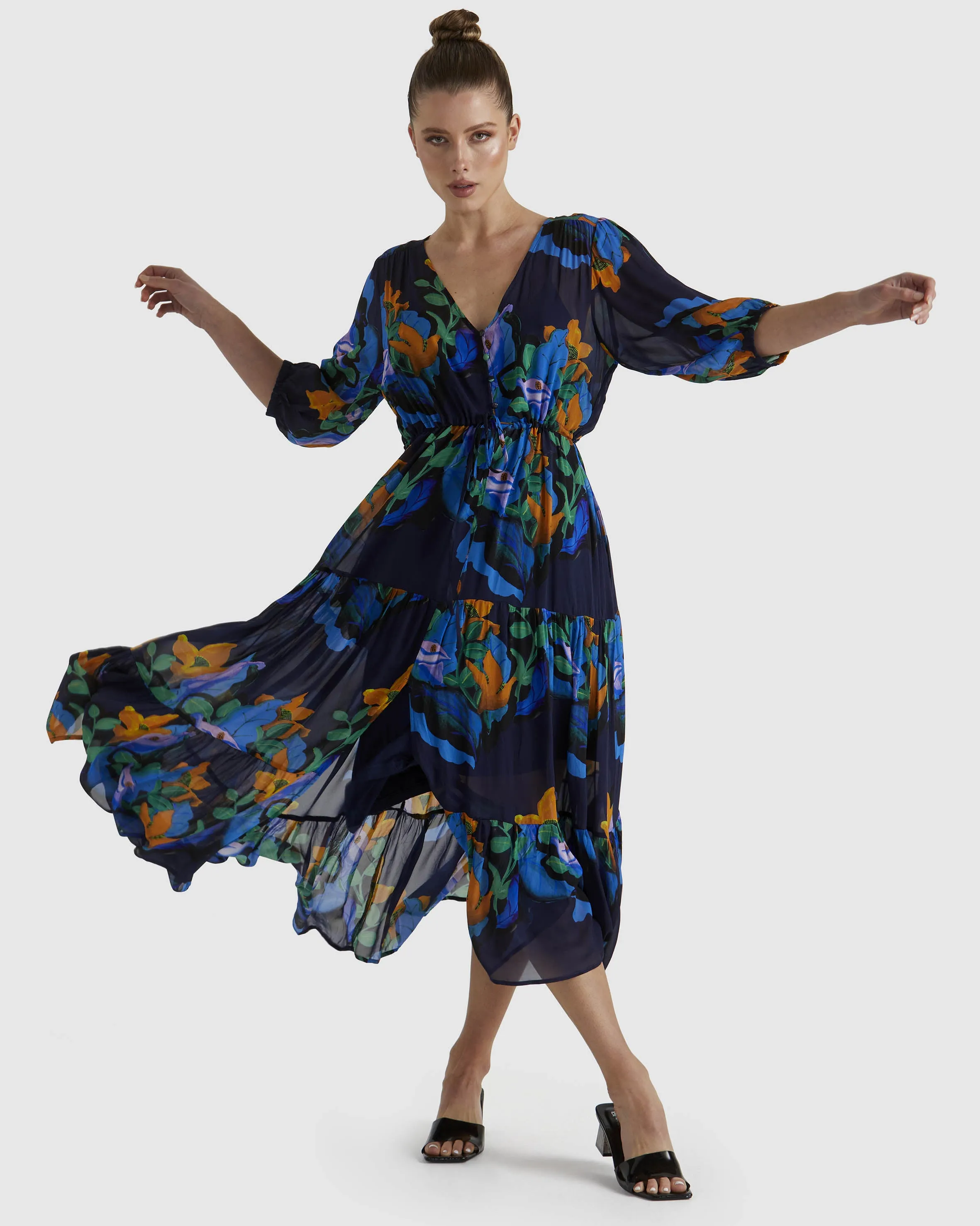Fate   Becker Twilight Dress - Navy Floral